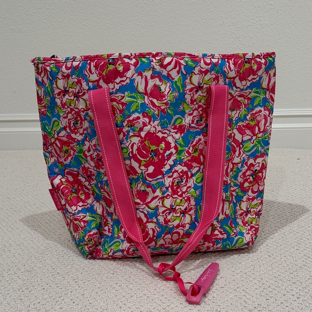 LILLY PULITZER | Large Insulated Floral Pink Blue Cooler Tote Bag